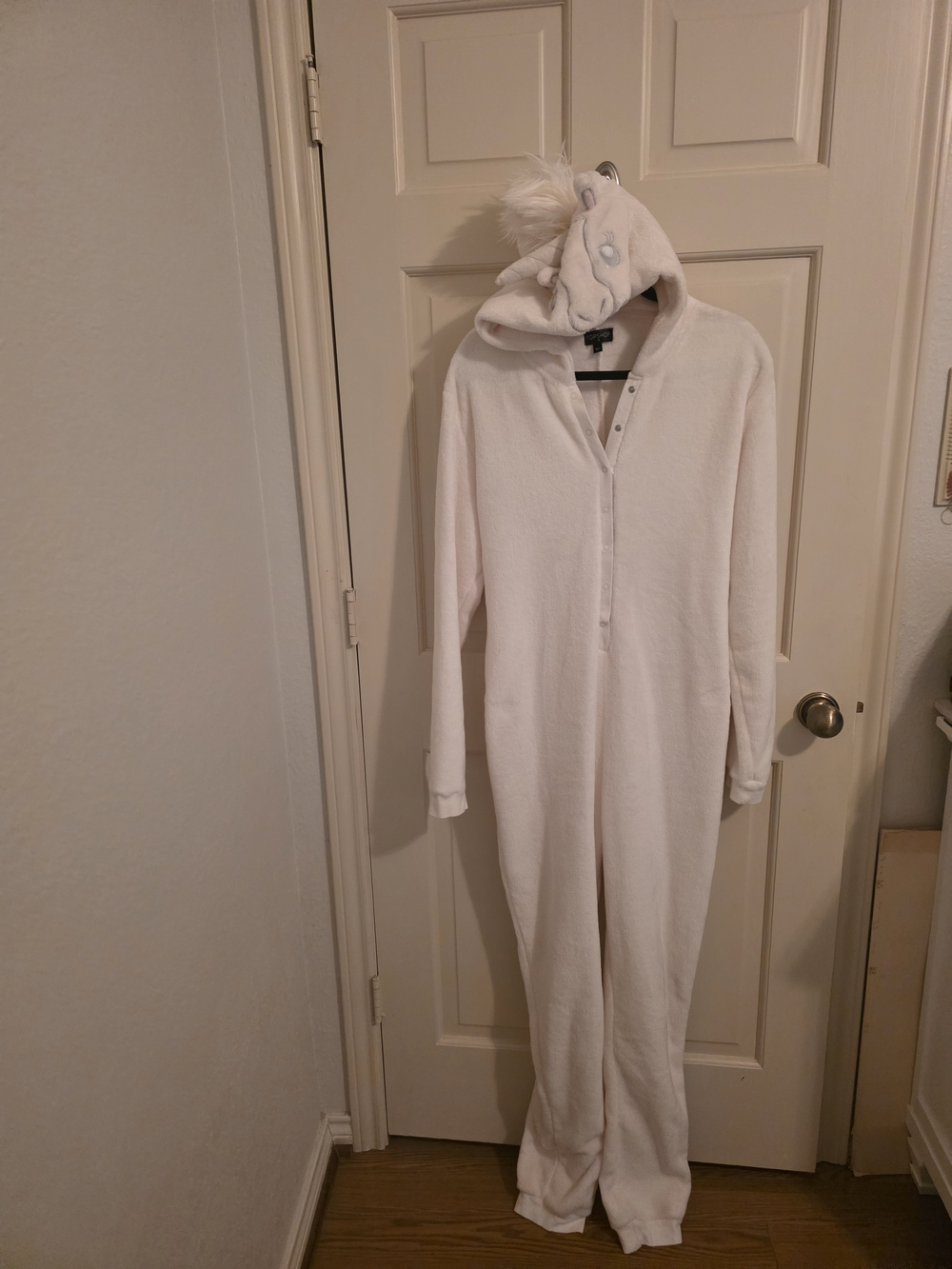Topshop White Unicorn Hooded One-Piece Pajama